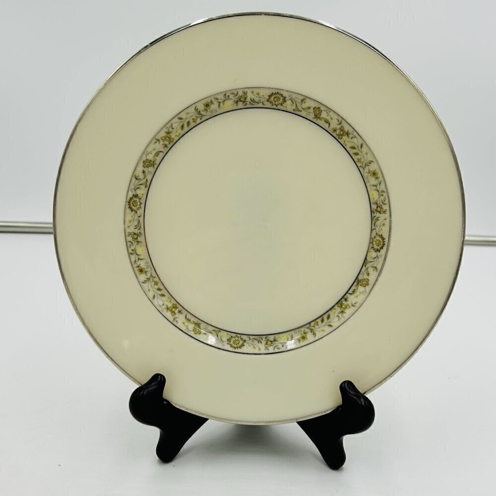 Lenox China SPRINGDALE 8-3/8" Salad Plate w/ Platinum Trim, Discontinued 1989
